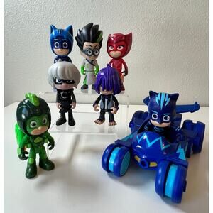 PJ Masks Action Figures and Vehicle Toy Lot Cake Topper